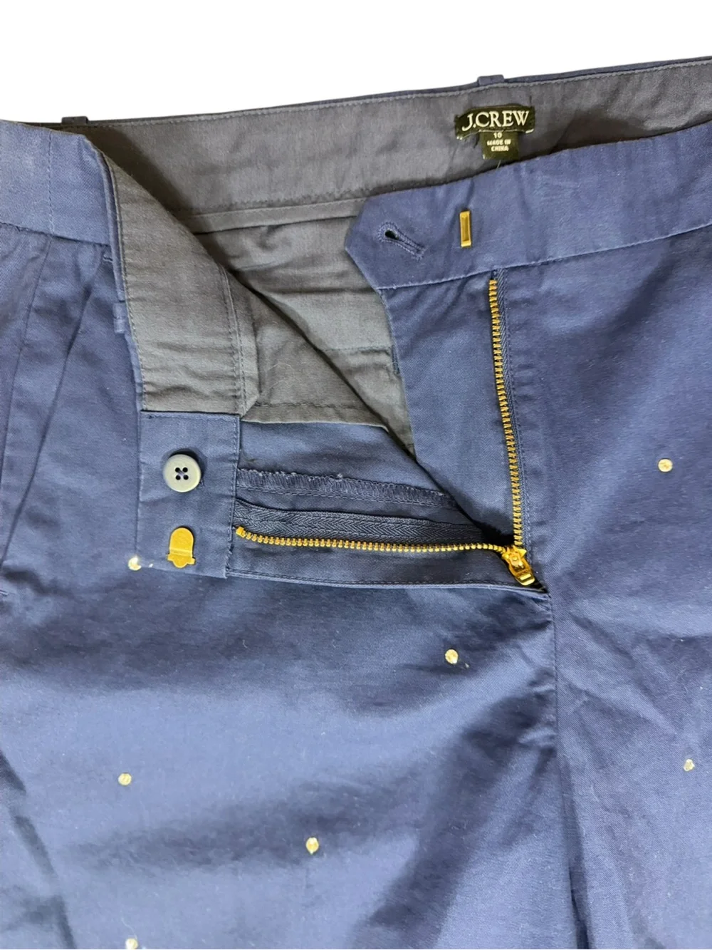 J. Crew Full Length “Sydney” Wide-Leg Chino Pants with Rhinestones NWT